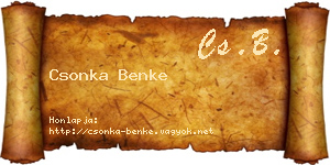 Csonka Benke névjegykártya