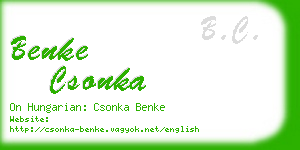 benke csonka business card